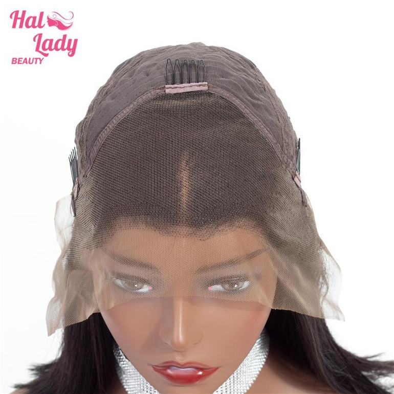 Short Bob Lace Front Wigs Brazilian Straight Bob Wig Human Hair 13x4 Preplucked 150% Halo Lady Hair