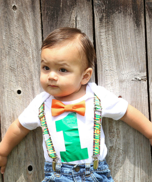 Jungle First Birthday Party Outfit Suspenders and Bow Tie Lion Monkey Jungle First Birthday Party Outfit Suspenders and Bow Tie Lion Monkey