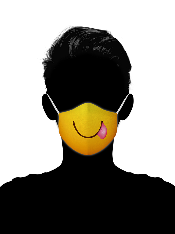 Side Tongue Emoji - Face Mask