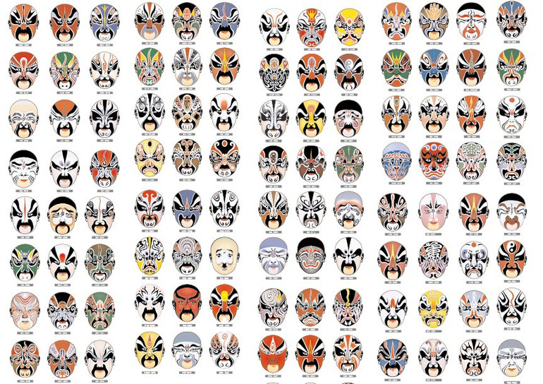 ★104 Types of "Peking Opera,beijing opera" Face Clipart,EPS Vector pattern Design,EPS clipart,tattoo design,Digital Download vector