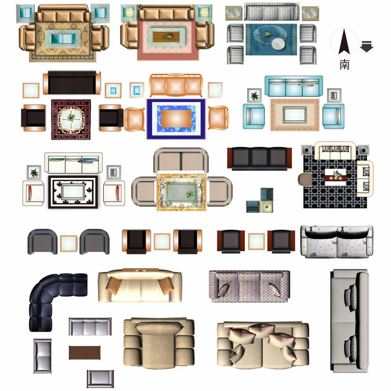 ★Photoshop PSD Blocks-Interior Design PSD Blocks-Sofa PSD Blocks V2