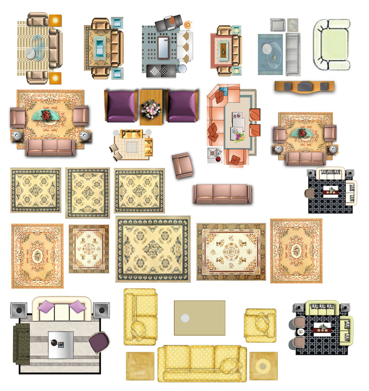 ★Photoshop PSD Blocks-Interior Design PSD Blocks-Sofa PSD Blocks V1