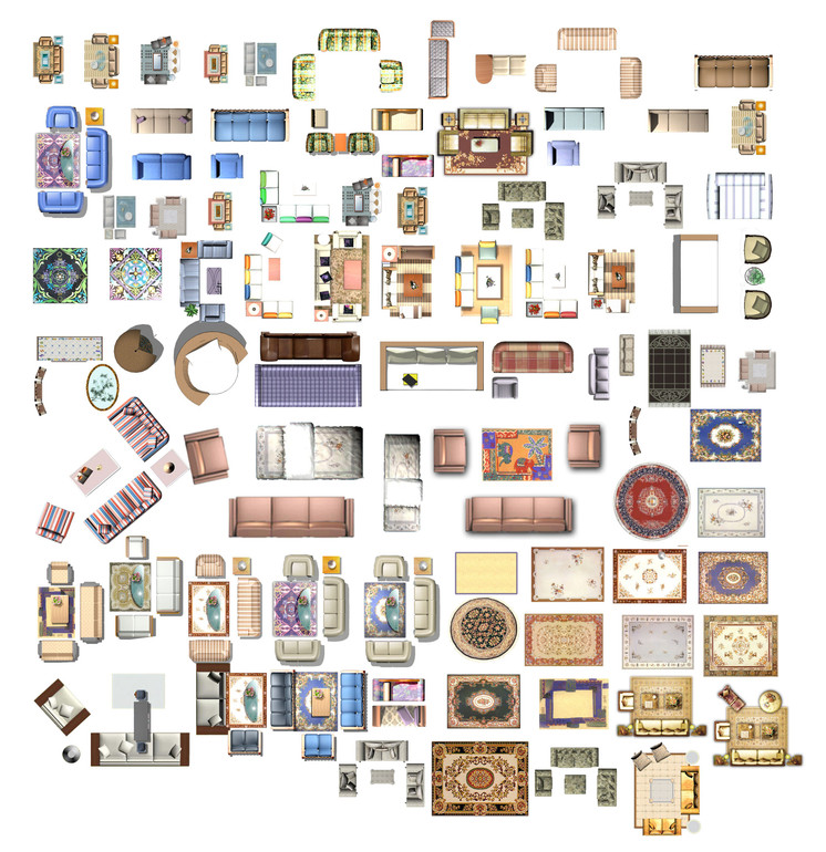 ★Photoshop PSD Blocks-Interior Design PSD Blocks-Sofa PSD Blocks V3