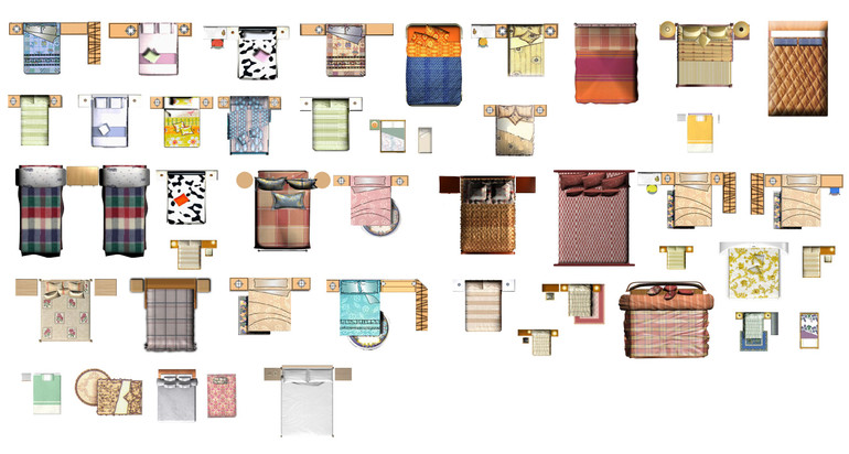 ★Photoshop PSD Blocks-Interior Design PSD Blocks-Bed PSD Blocks V2