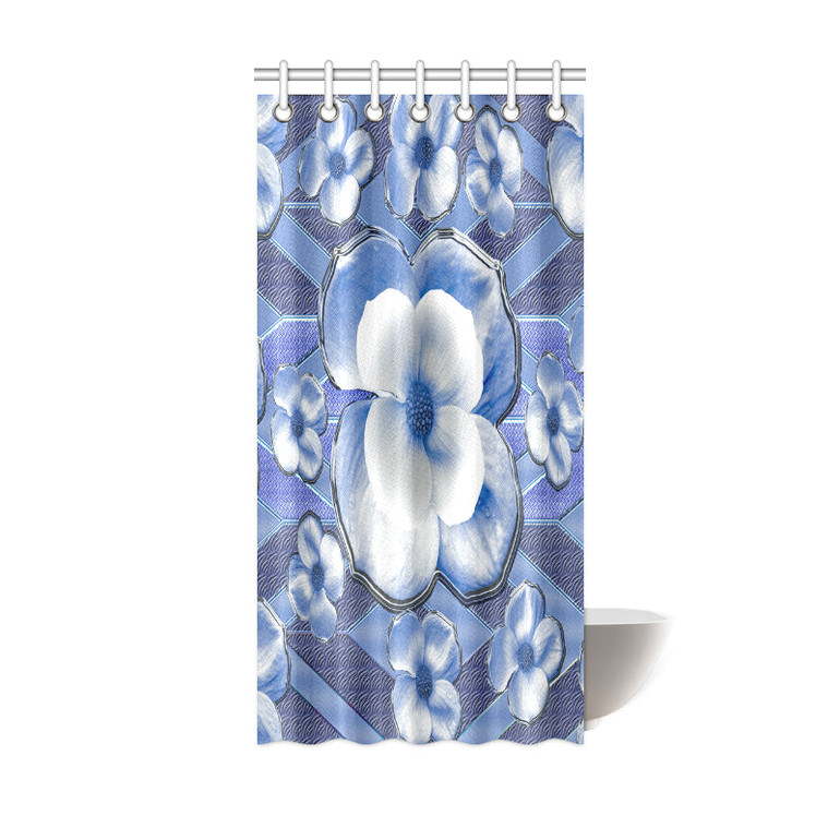 Blue Dogwood Flowers Shower Curtain 36"x72"