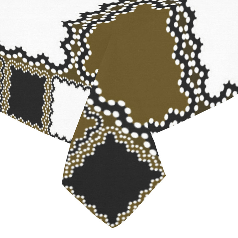 Black White Madras Cotton Linen Tablecloth 52"x 70" Black White Madras Cotton Linen Tablecloth 52"x 70"