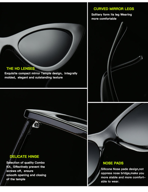KOTTDO 2018 New Cute Fashion Sexy Ladies Cat Eye Sunglasses Women Brand Designer Clear Glasses Sun Glasses for Female UV400