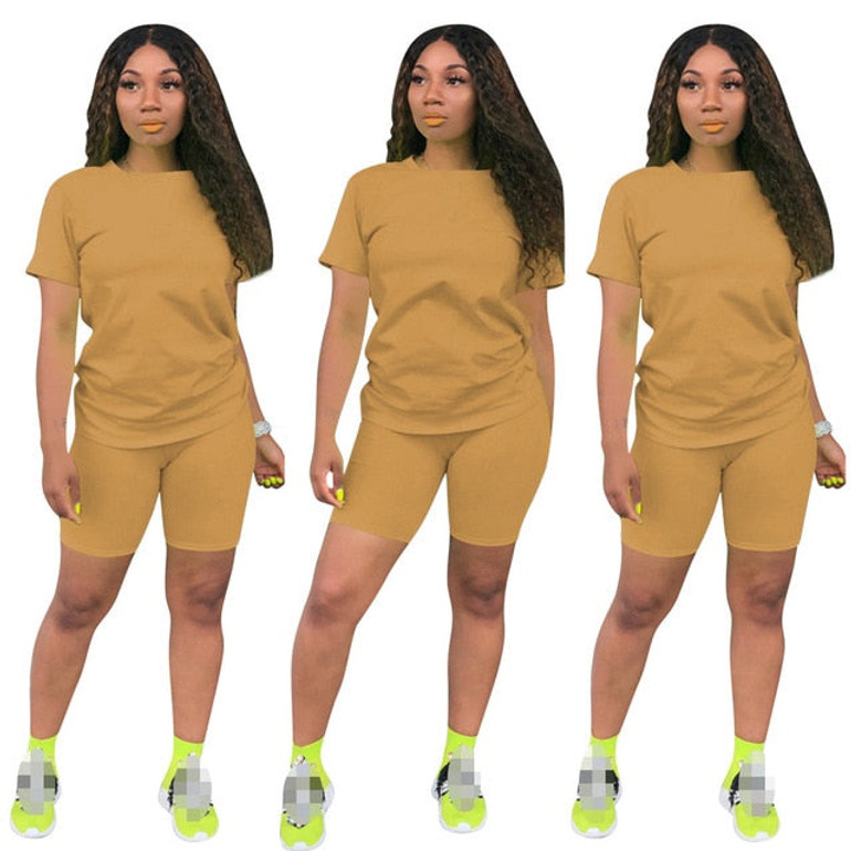 Women two piece set summer o-neck crop top shorts 2 piece set for women two pieces sets tops shorts summer women' suit Women two piece set summer o-neck crop top shorts 2 piece set for women two pieces sets tops shorts summer women' suit