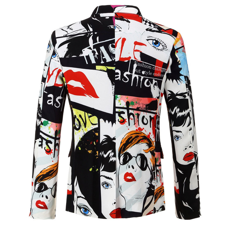 PYJTRL Brand New Tide Mens Fashion Print Blazer Design Plus Size Hip Hot Casual Male Slim Fit Suit Jacket Singer Costume