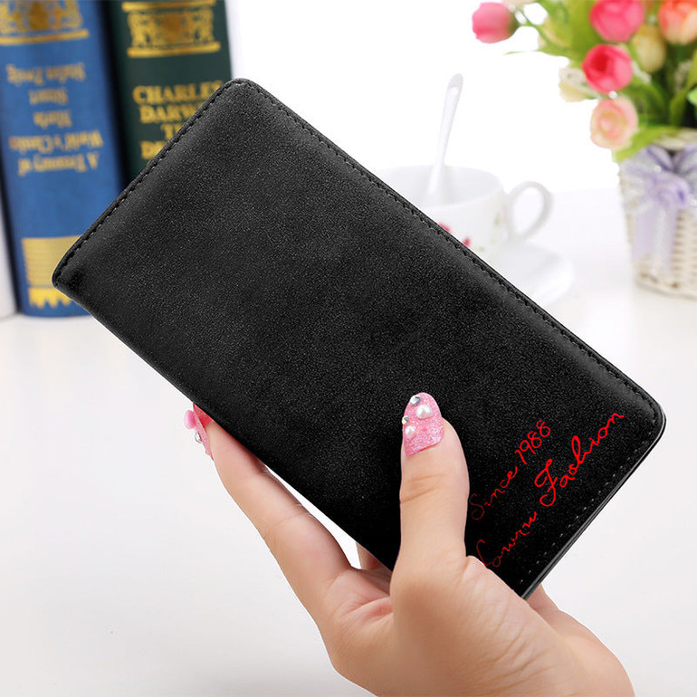 Cute Slim Long Leather Wallet