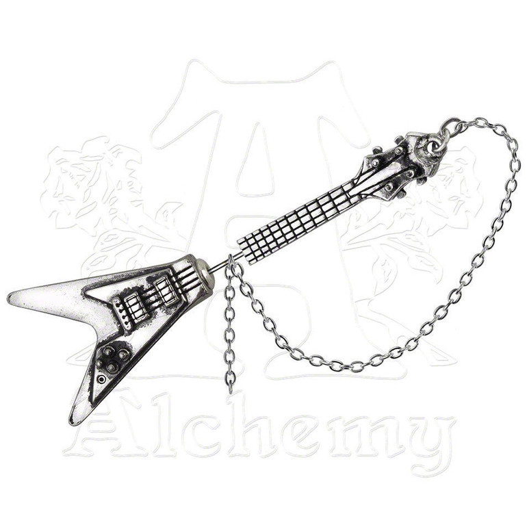 Shredder's Axe Faux Stretcher Guitar Earring, Alchemy Gothic