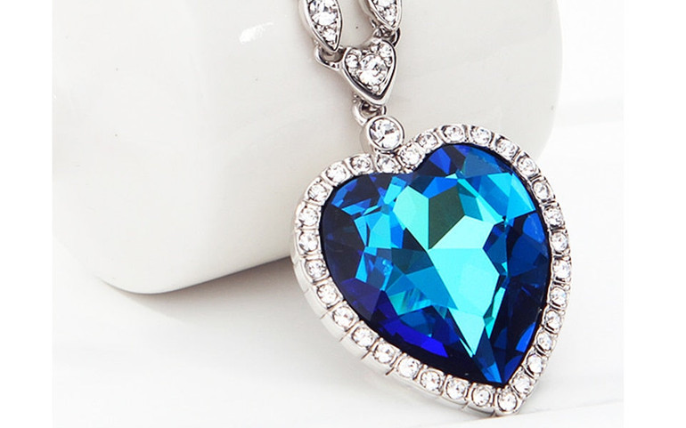 Heart of Ocean Blue Heart Necklace Heart of Ocean Blue Heart Necklace