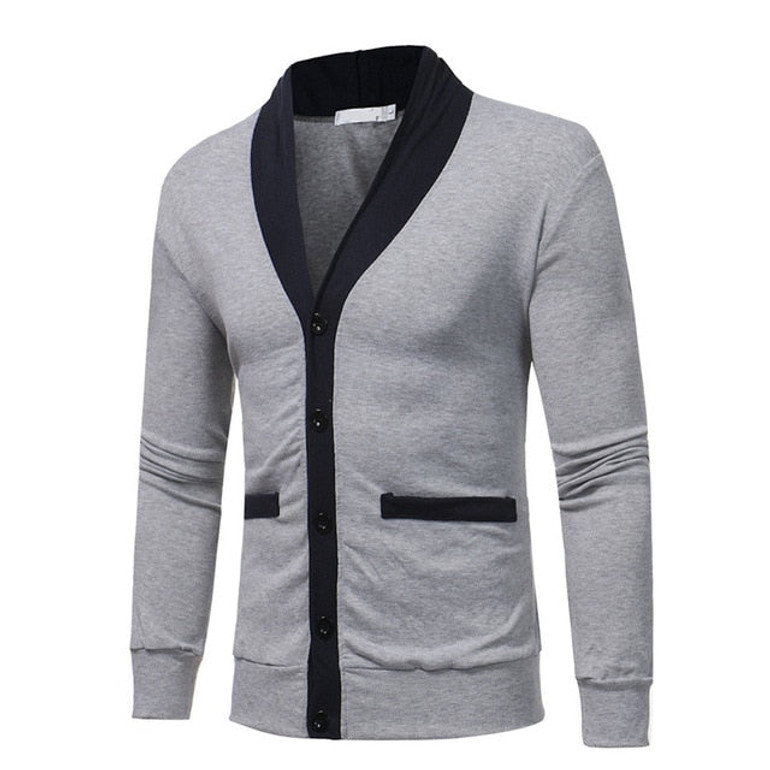 Casual Casual Patchwork Slim Fit V-Neck Knitted Sweater