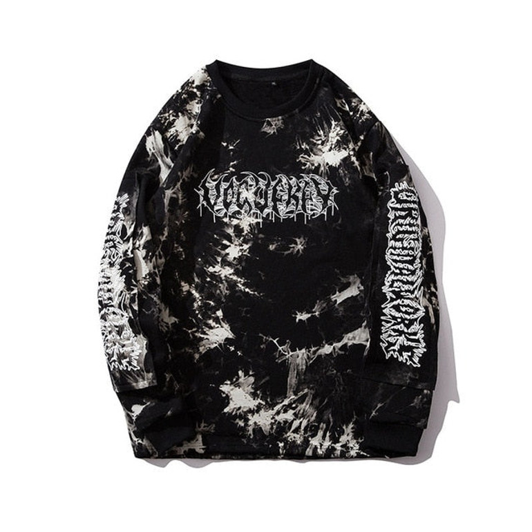 Hip Hop Tie Dye Print Fleece Sweatshirts
