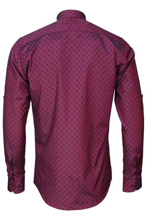 Casual Long Sleeved Printed Slim Fit Dress Shirt