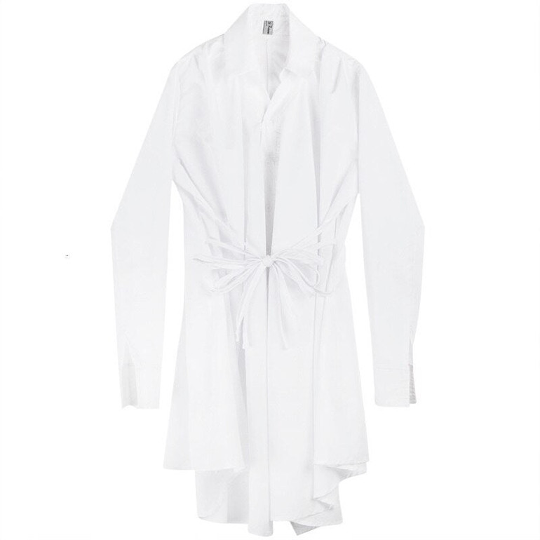 Black Asymmetrical Long Lapel Long Sleeve Loose Fit Shirt Blouse Black Asymmetrical Long Lapel Long Sleeve Loose Fit Shirt Blouse