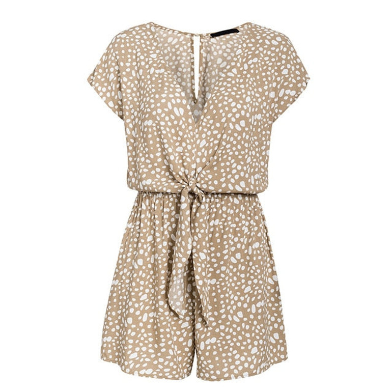 bow sleeveless wide leg rompers