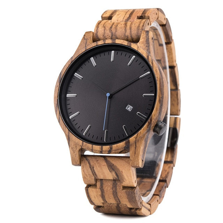 Date Display  Timepieces Chronograph Military Wood Watches