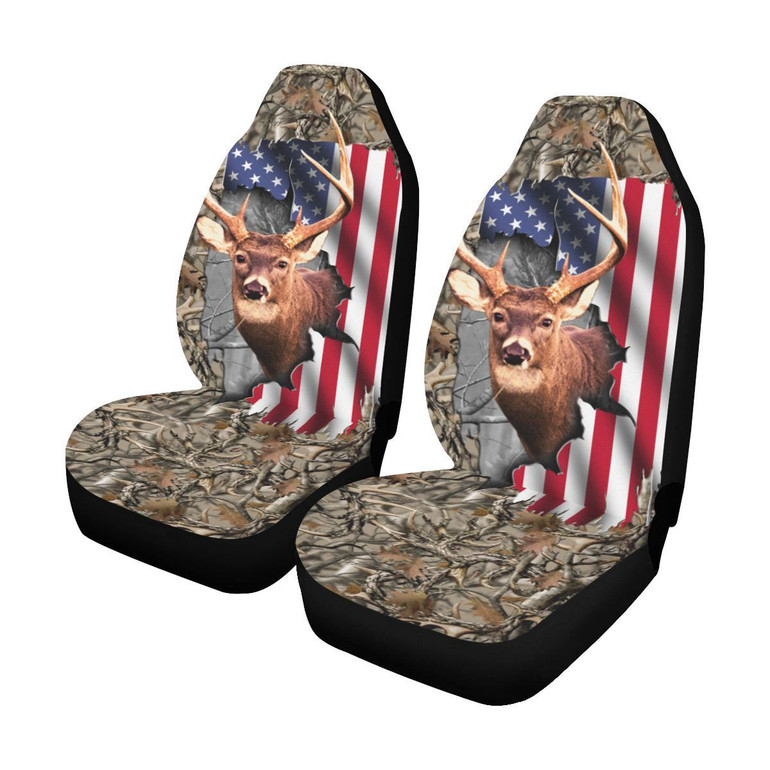 Hunting Amercan Flag Car Seat Cover Car Seat Covers (Set of 2) Hunting Amercan Flag Car Seat Cover Car Seat Covers (Set of 2)