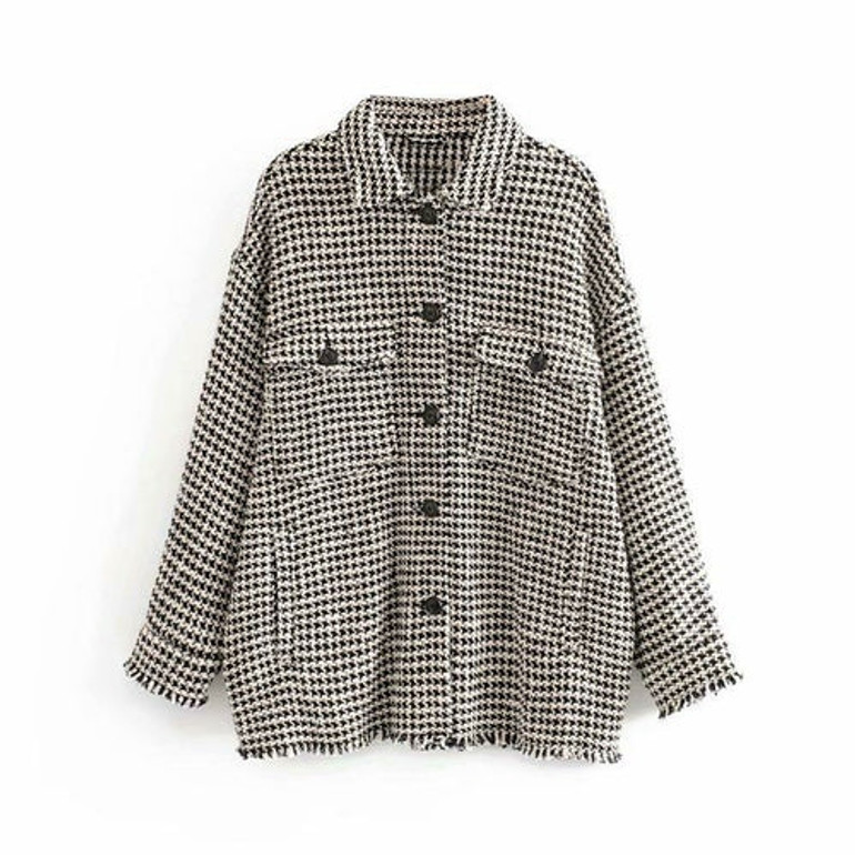 Winter Plaid Tweed Jackets Coats