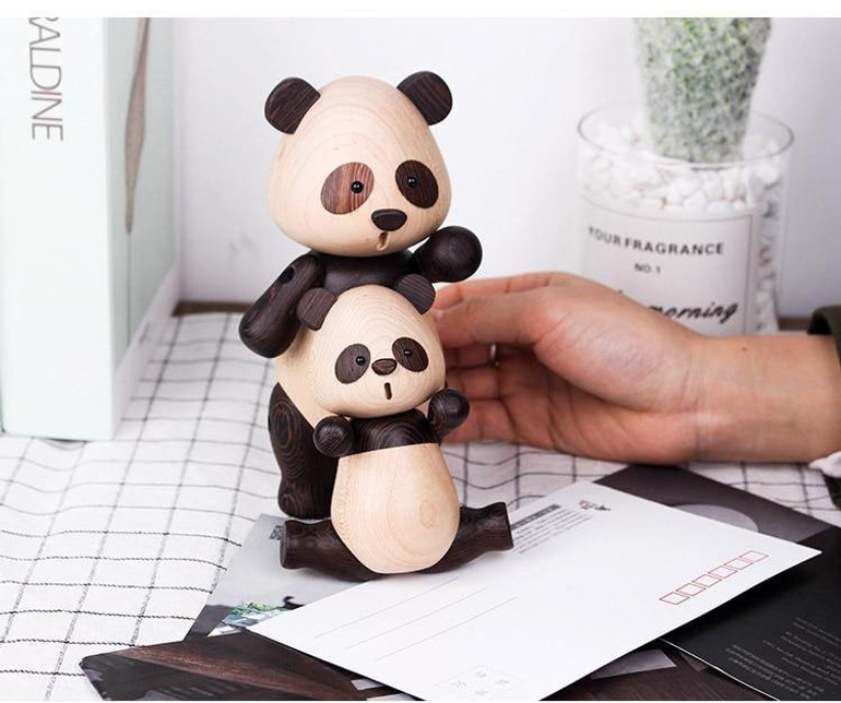 Wooden Panda Figurines