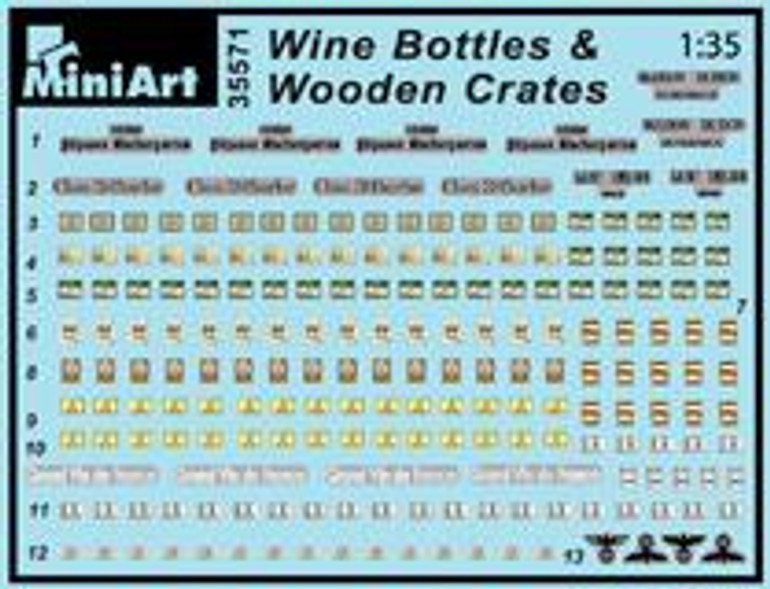 MiniArt Military Models 1/35 Wine Bottles & Wooden Crates Kit