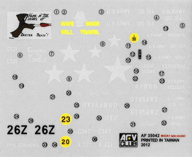 AFV Club 1/35 M42A1 Duster Late Type w/Self-Propelled Anti-Aircraft Gun Vietnam War Kit