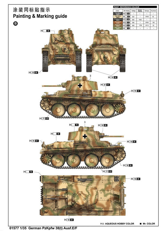 Trumpeter Military Models 1/35 German PzKpfw 38(t) Ausf E/F Tank Kit