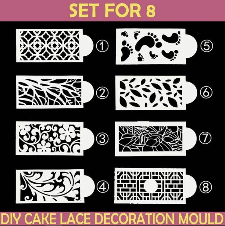 8 pcs DIY Cake Lace Decoration Mold