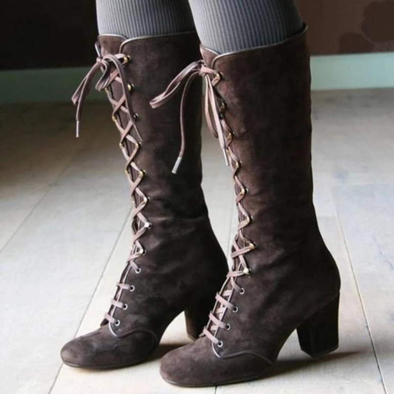 WOMEN FASHION STEAMPUNK GOTHIC VINTAGE STYLE RETRO PUNK BOOTS