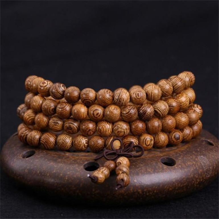 108 Wooden Beaded Bracelet Men Wenge Prayer Beads Tibetan Buddhist Mala Rosary Bracelets For Women  Wood pulsera hombre Jewelry