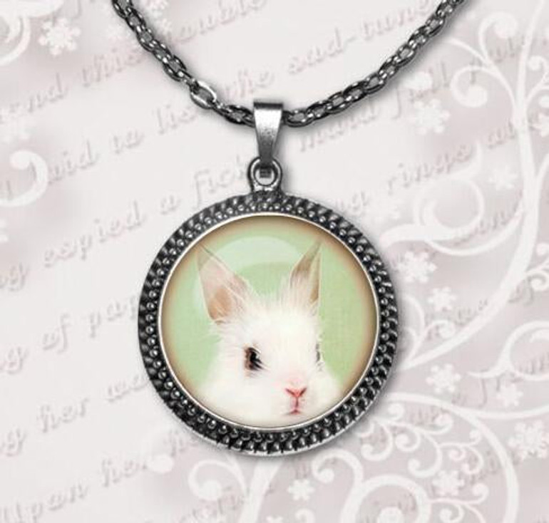 2017 New Limited Trendy Women Collares Collier Necklace Rabbit Pendant Bunny Necklace Cute Animal Jewelry Glass Dome Pendant HZ1