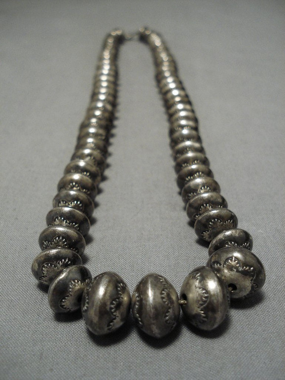 Amazing Vintage Navajo Sterling Silver Native American Necklace Old Amazing Vintage Navajo Sterling Silver Native American Necklace Old