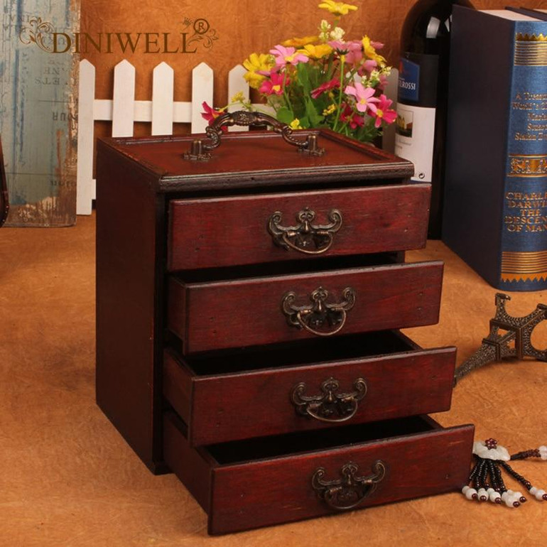 Antique Jewelry Storage Box Organizer