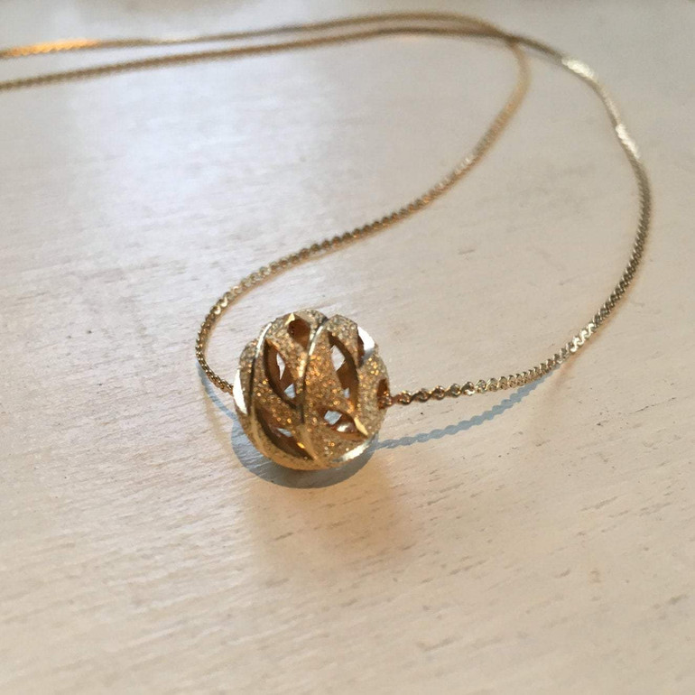Dainty bead pendant necklace, Minimalist gold necklace, silver ball necklace, Layering Necklace, Gift for her, tiny bead pendant - AFN 106