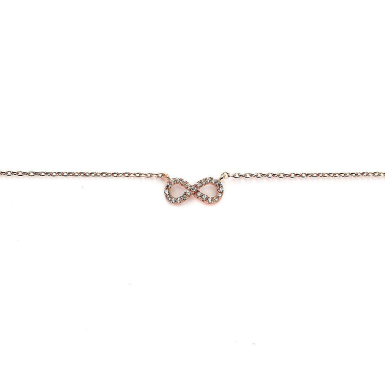 Infinity Charm Rose Gold Plated Necklace