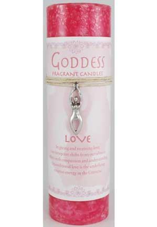 Love Pillar Candle With Goddess Necklace