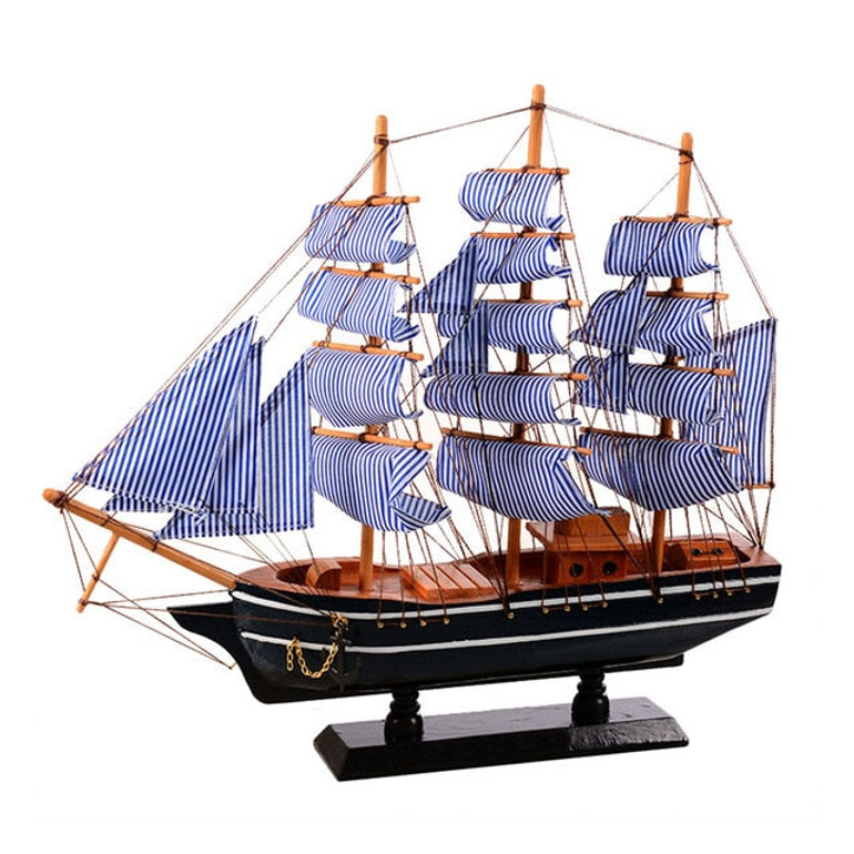 Wooden Sailing Ship Mediterranean Style Home Decoration Handmade Carved Nautical Boat Model Gift E2S Wooden Sailing Ship Mediterranean Style Home Decoration Handmade Carved Nautical Boat Model Gift E2S