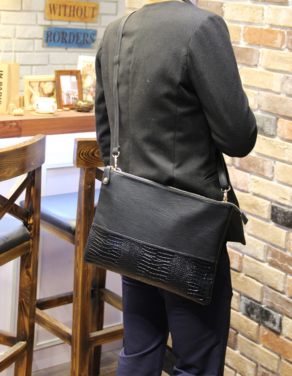 Alligator Embossed Executive Crossbody Clutch