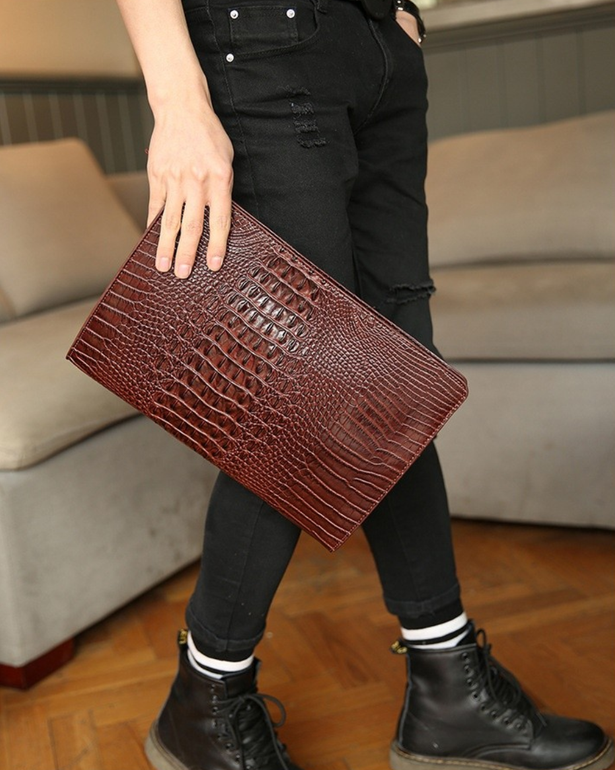 Crocodile Embossed Executive Clutch