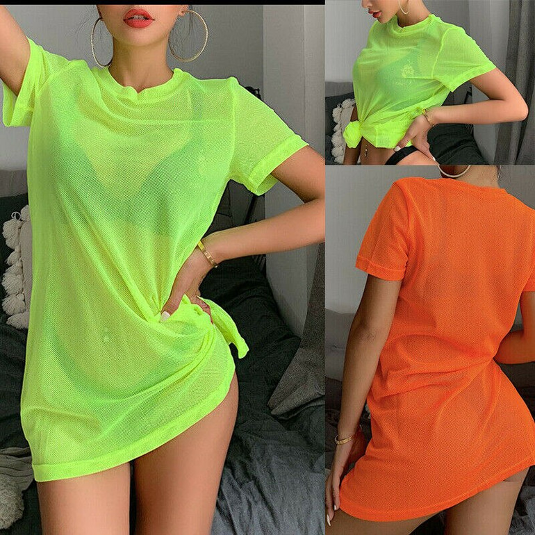 Sexy Women Sheer Mesh Bikini Cover Up