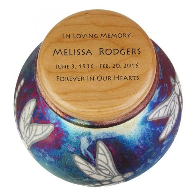 Dragonfly Raku Urn