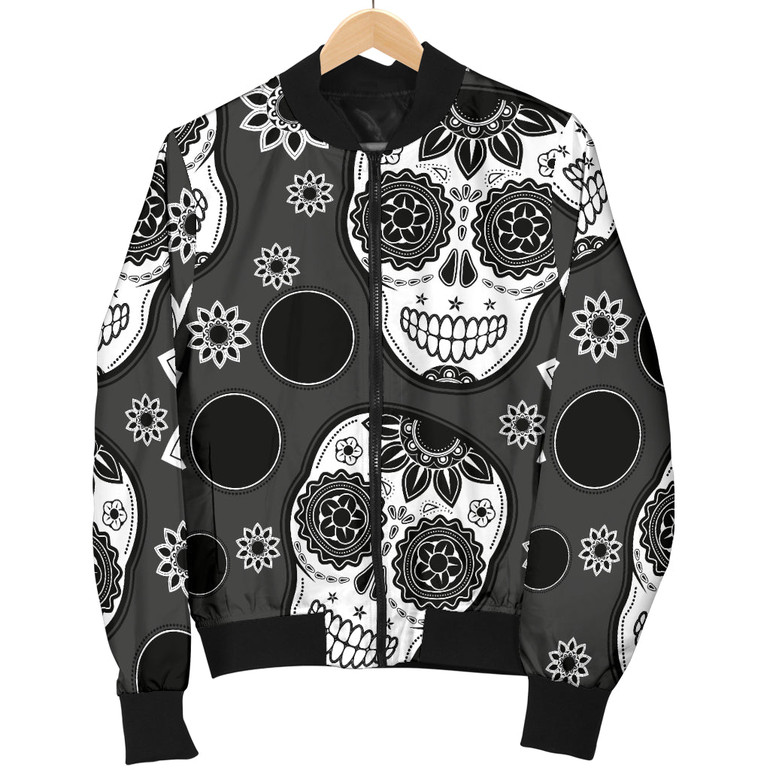 Black Skull Women's Bomber Jacket