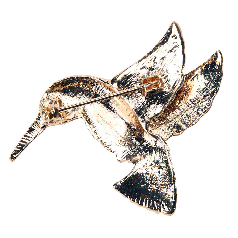 Retro Steampunk Bird Enamel Brooch