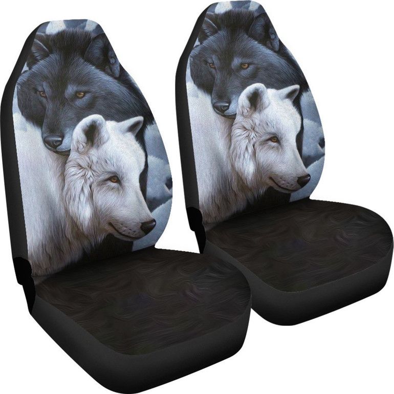 Black Wolf & White Wolf Car Seat Covers