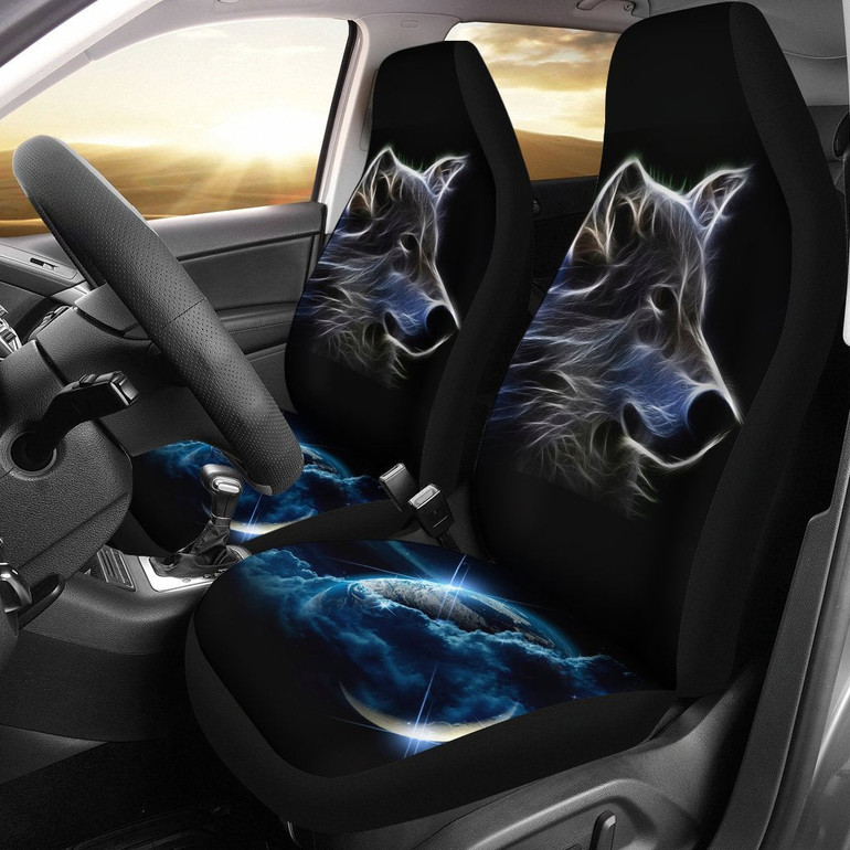 Neon Wolf Car Seat Covers