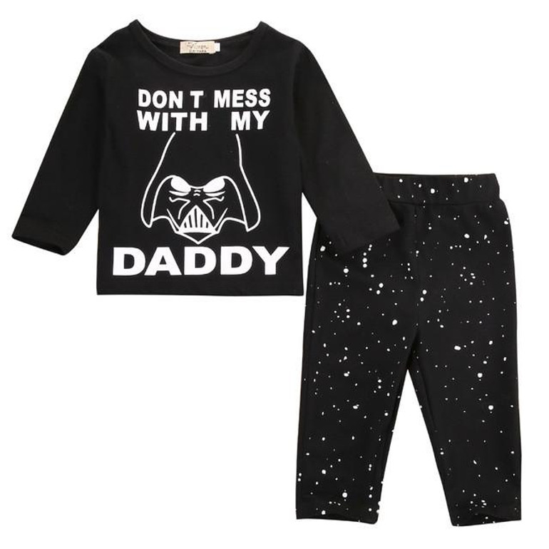 Newborn Baby Boy Girl Clothes Star Wars Long Sleeve Cotton Tops T-shirt+Long Pants  2pcs Outfit Set Bebek Giyim