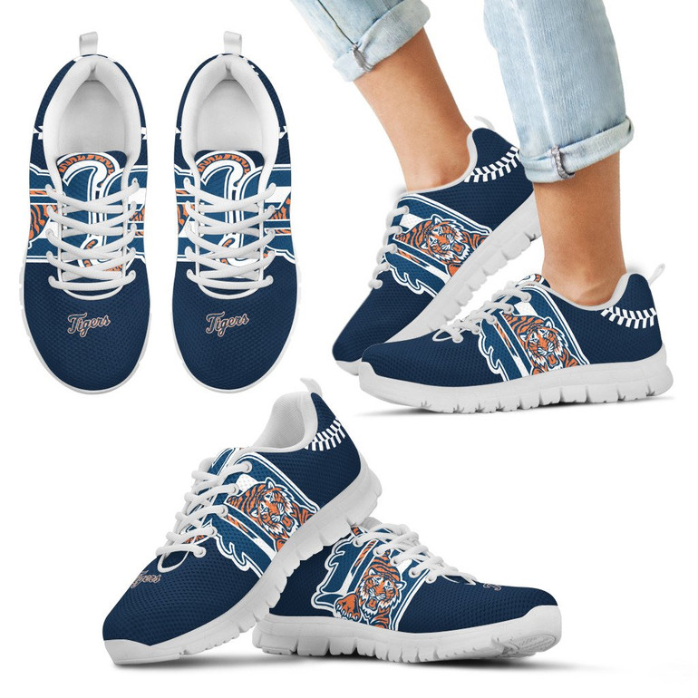 Detroit Tigers Running Shoes Sneakers  Ladies Men Kids Gift