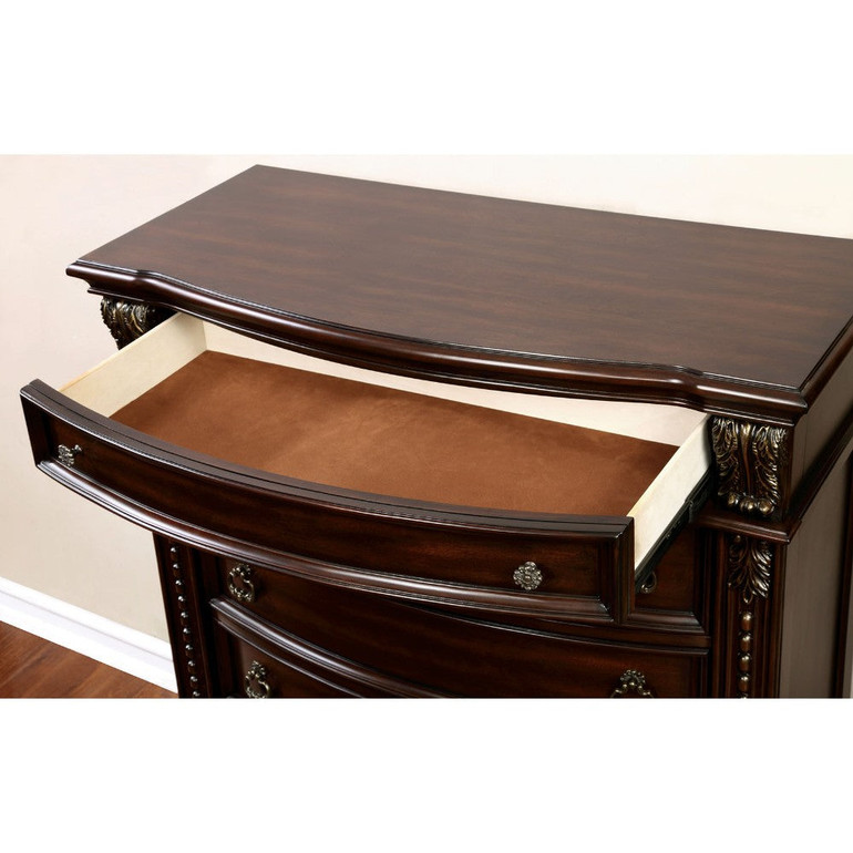Traditional Style Solid Wooden Chest, Brown Cherry