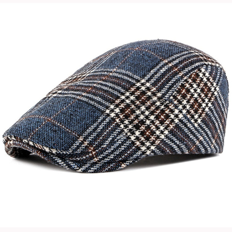 HT2836 Autumn Winter Hat Men Women Wool Beret Vintage Plaid Ivy Newsboy Flat Cap Retro Mens Berets Artist Painter Male Beret Hat